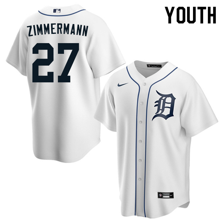 Nike Youth #27 Jordan Zimmermann Detroit Tigers Baseball Jerseys Sale-White